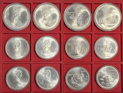 Canada, Olimpiadi di Montreal 1976: lotto di 6 monete (argento) – 10 Dollars 1973 e 5 Dollars 197...