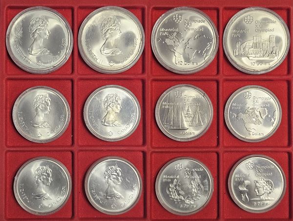 CANADA - OLIMPIADI MONTREAL 1976. Lotto di 6 monete.