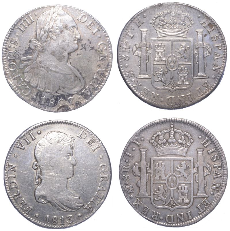 SPAGNA. CARLO IV, 1788-1808. Lotto di due monete in argento.  - Asta Numismatica Light - Cambi Casa d'Aste