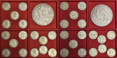 Etiopia, Halie Salassie I (1930-1936; 1941-1974), lotto di 17 monete in argento