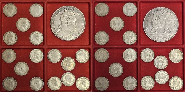 ETIOPIA. HALLE SALASSIE I, 1930-1936 e 1941-1974. Lotto di diciassette monete in argento.