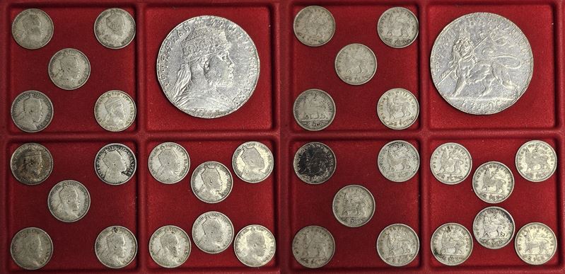 ETIOPIA. HALLE SALASSIE I, 1930-1936 e 1941-1974. Lotto di diciassette monete in argento.  - Asta Numismatica Light - Cambi Casa d'Aste