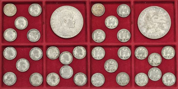 ETIOPIA. HALLE SALASSIE I, 1930-1936 e 1941-1974. Lotto di diciassette monete in argento.