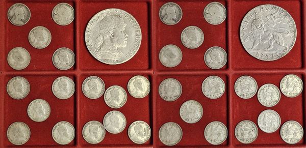ETIOPIA. HALLE SALASSIE I, 1930-1936 e 1941-1974. Lotto di diciassette monete in argento.