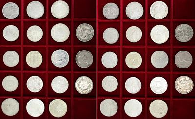 Monetazione europea mista, coniata in vari Paesi, in argento