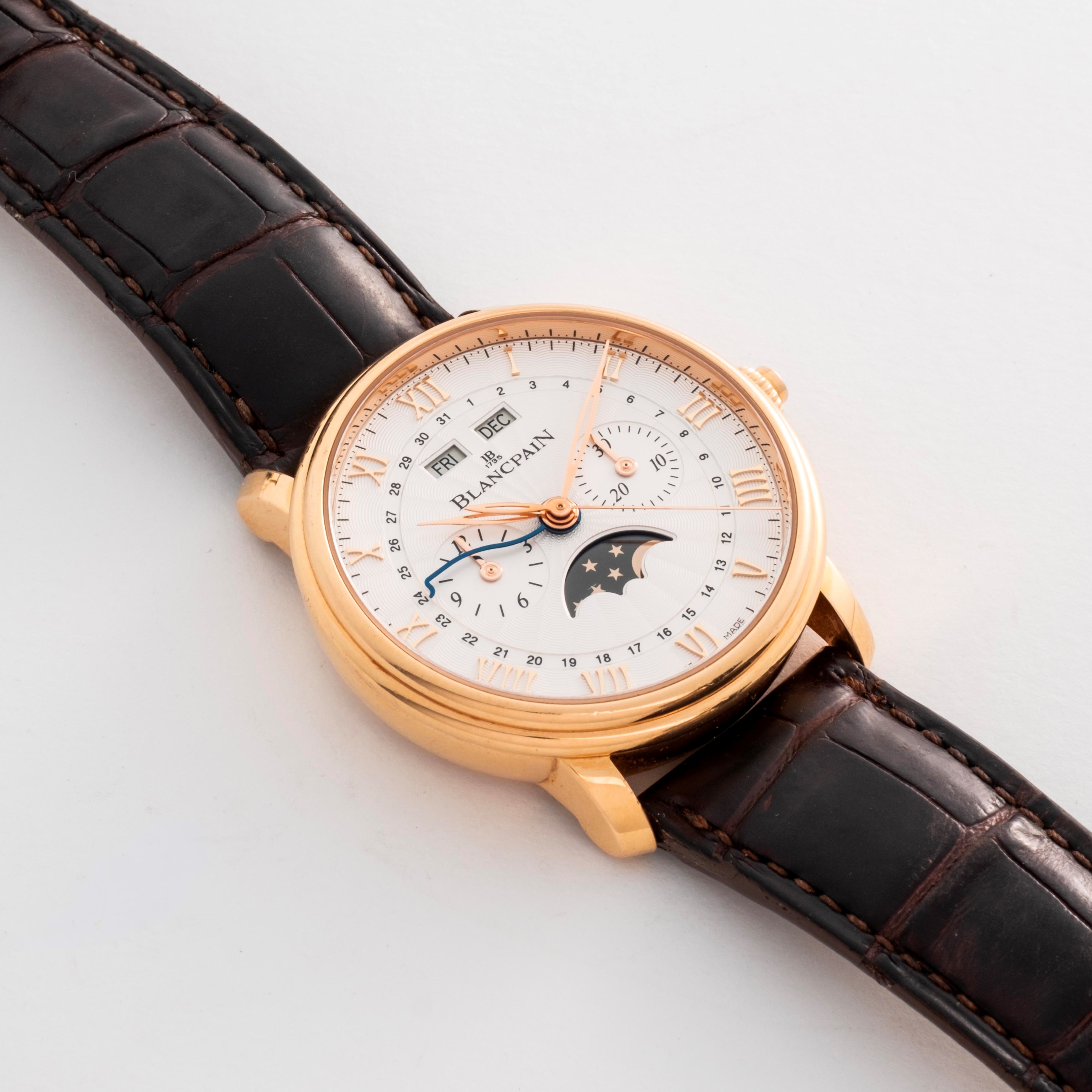 Blancpain - Villeret Chrono monopulsante con quadrante argentè guilloché a raggiera