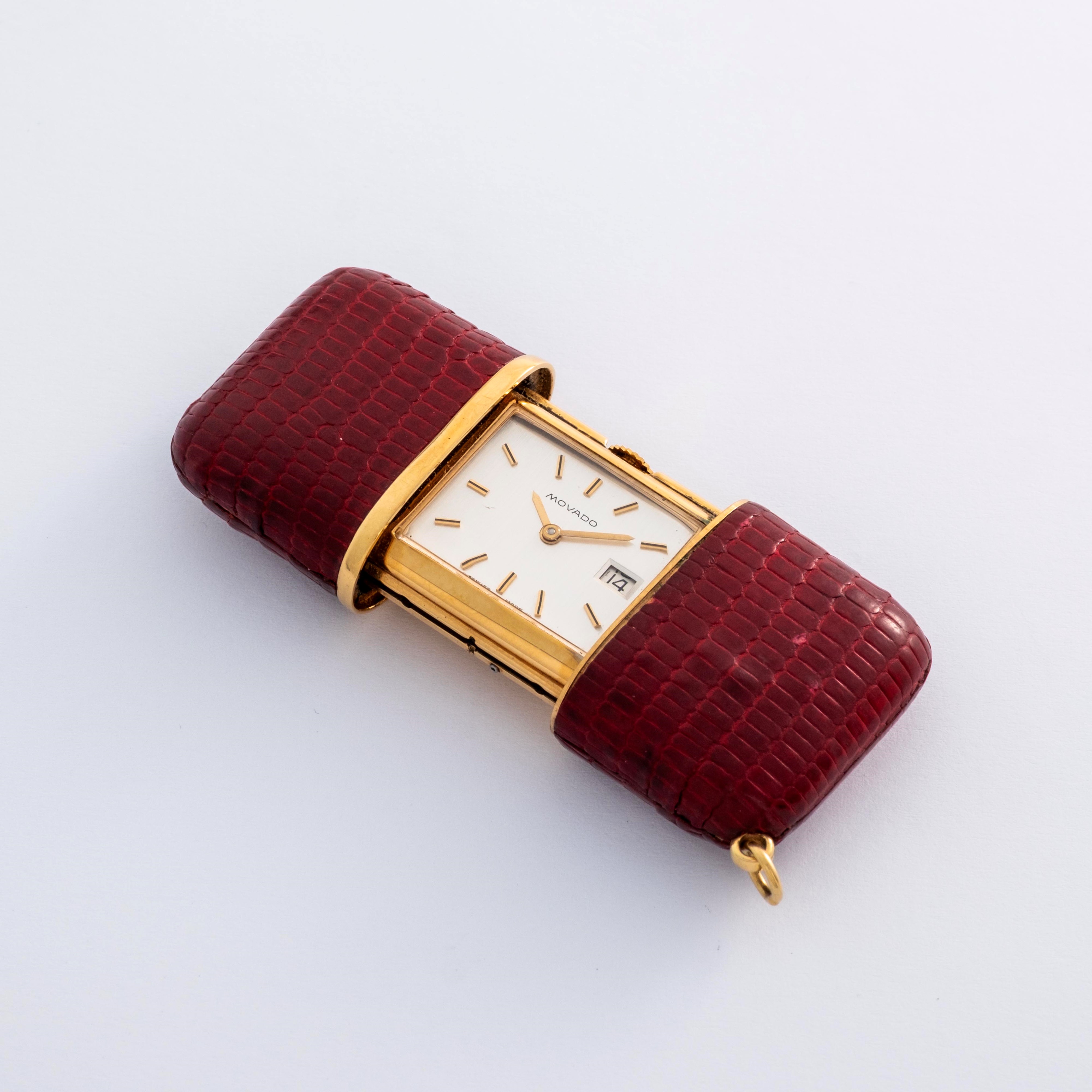 Movado - Ermeto Ref. 213-8 in oro giallo con quadrante argenté e datario al tre, circa 1960