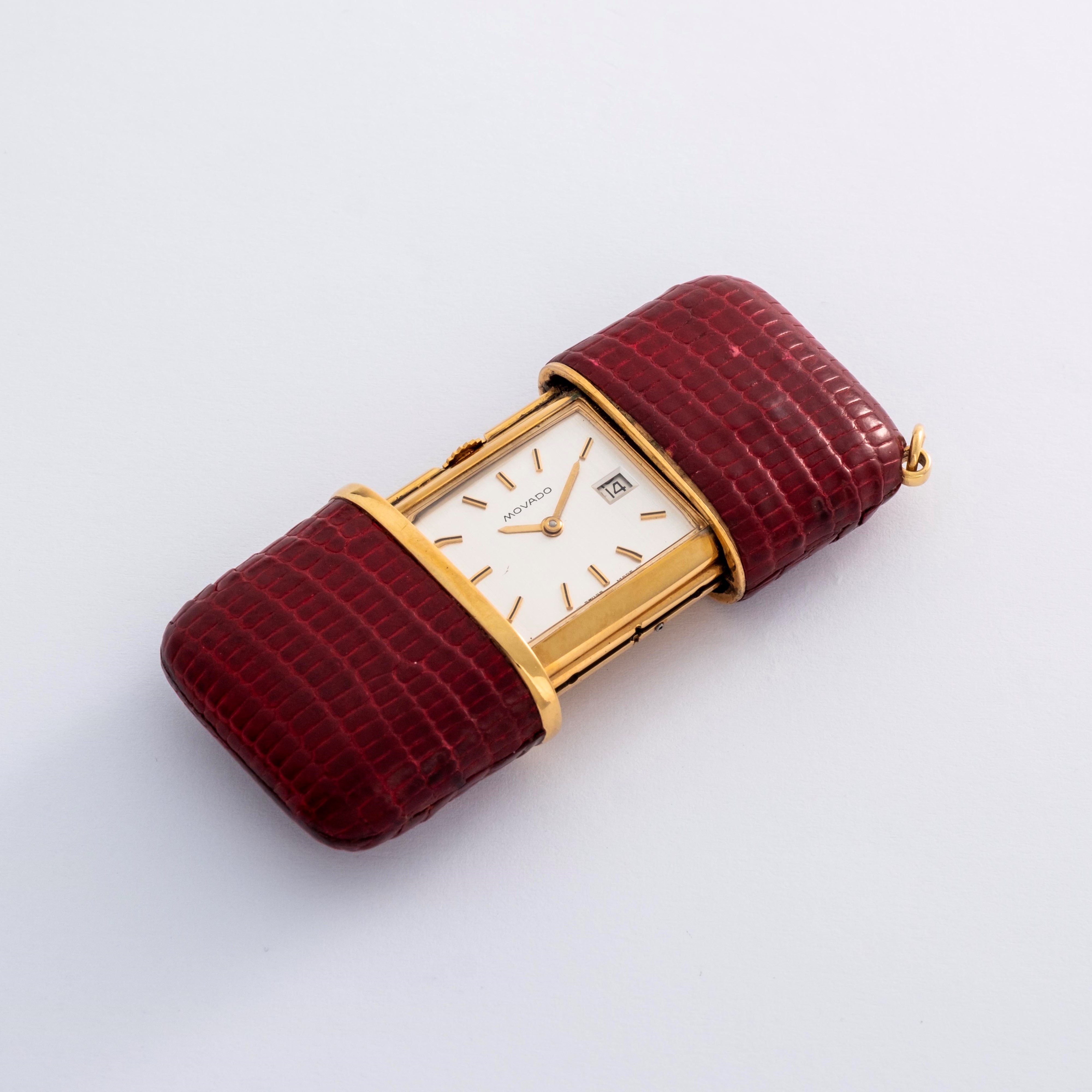 Movado - Ermeto Ref. 213-8 in oro giallo con quadrante argenté e datario al tre, circa 1960
