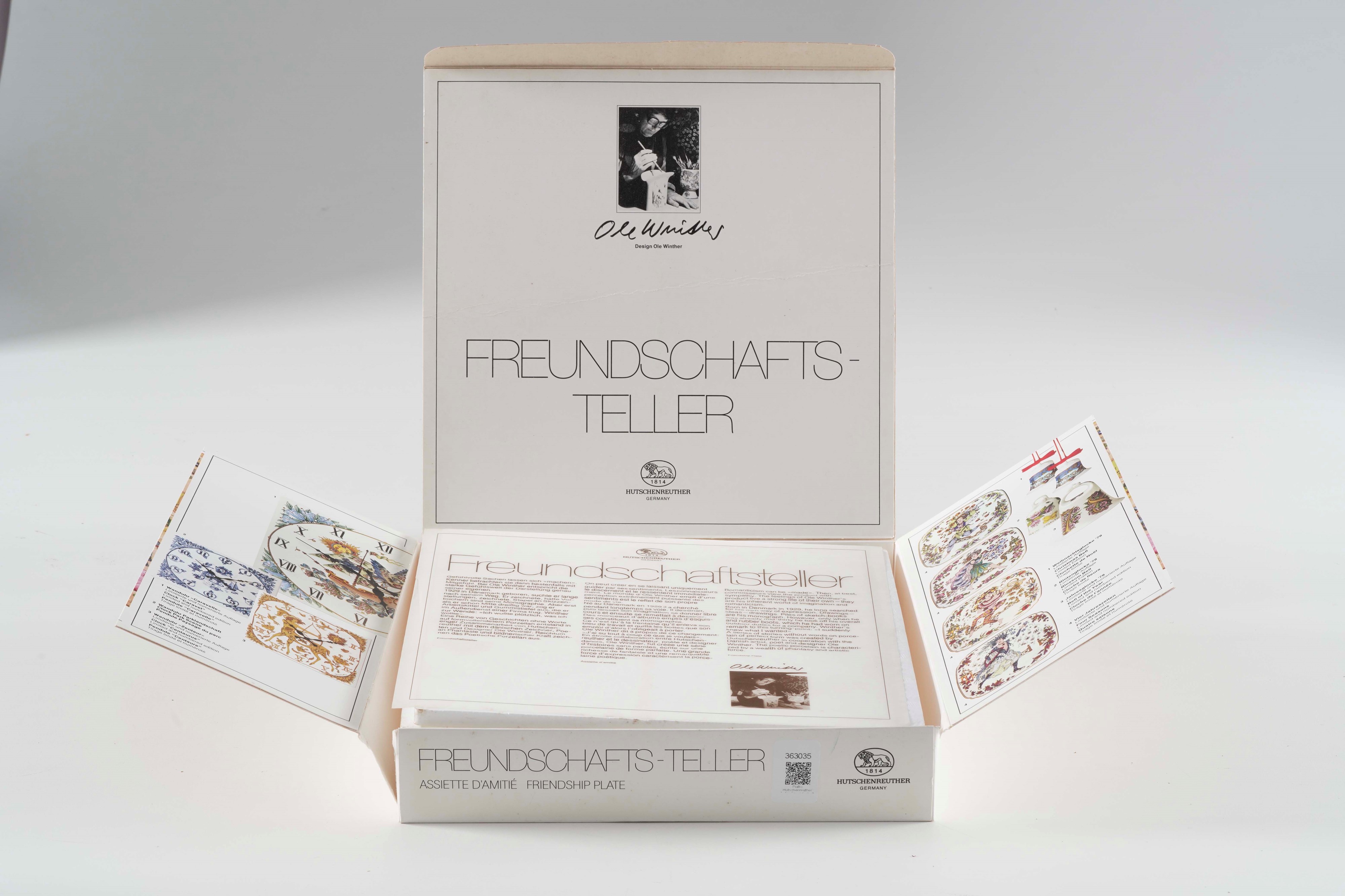 Piatto Hutschenreuther Teller Freundschaft 1978 entro scatola originale