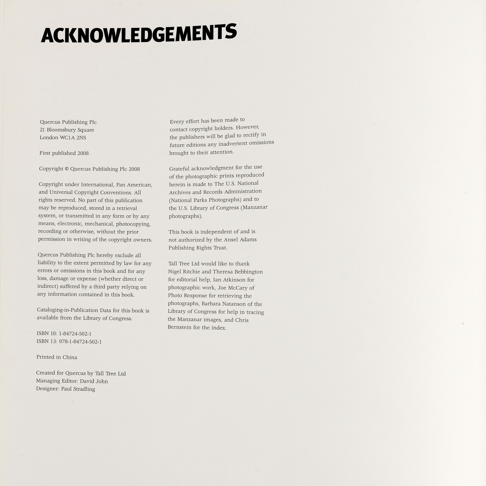 Ansel Adams: Landscapes of the American West, 2008