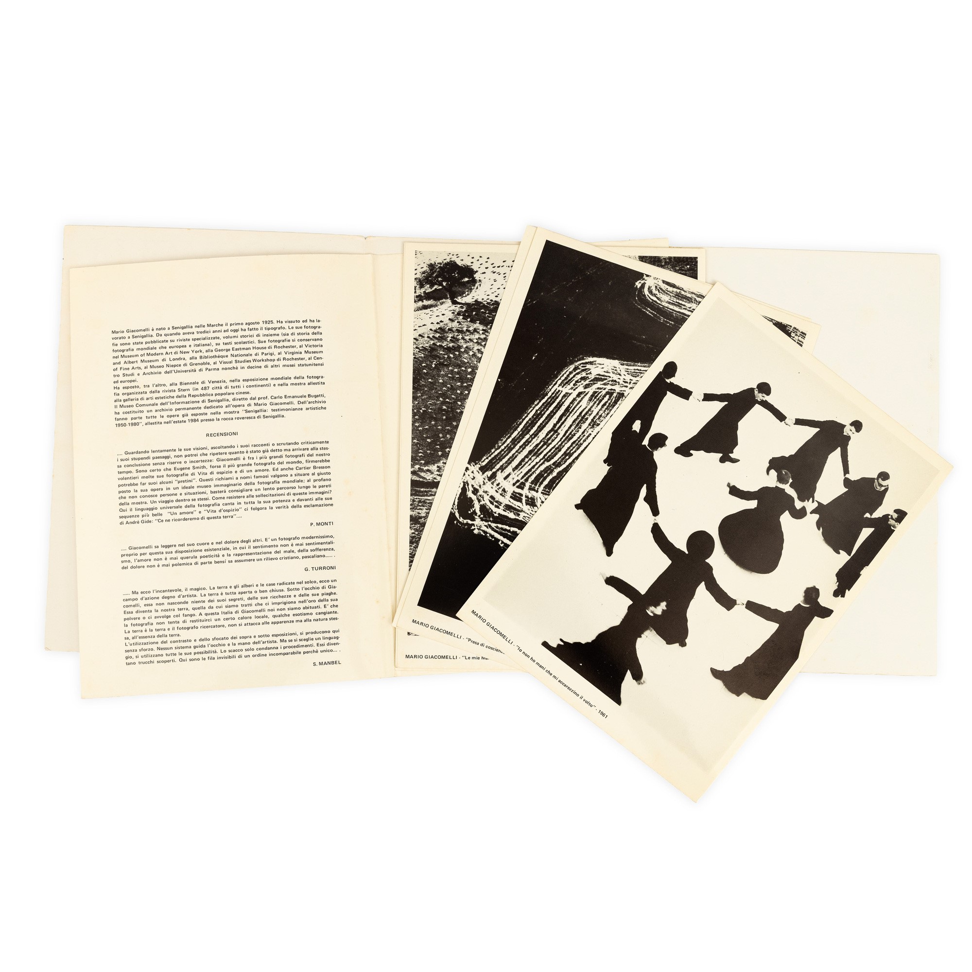 Mario Giacomelli: Testi critici e dieci stampe sciolte, lucide.