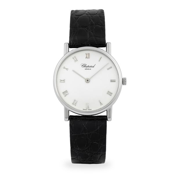 Chopard - Classic in oro bianco 18k, quadrante bianco con numeri Romani applicati, con scatola originale, circa 1990