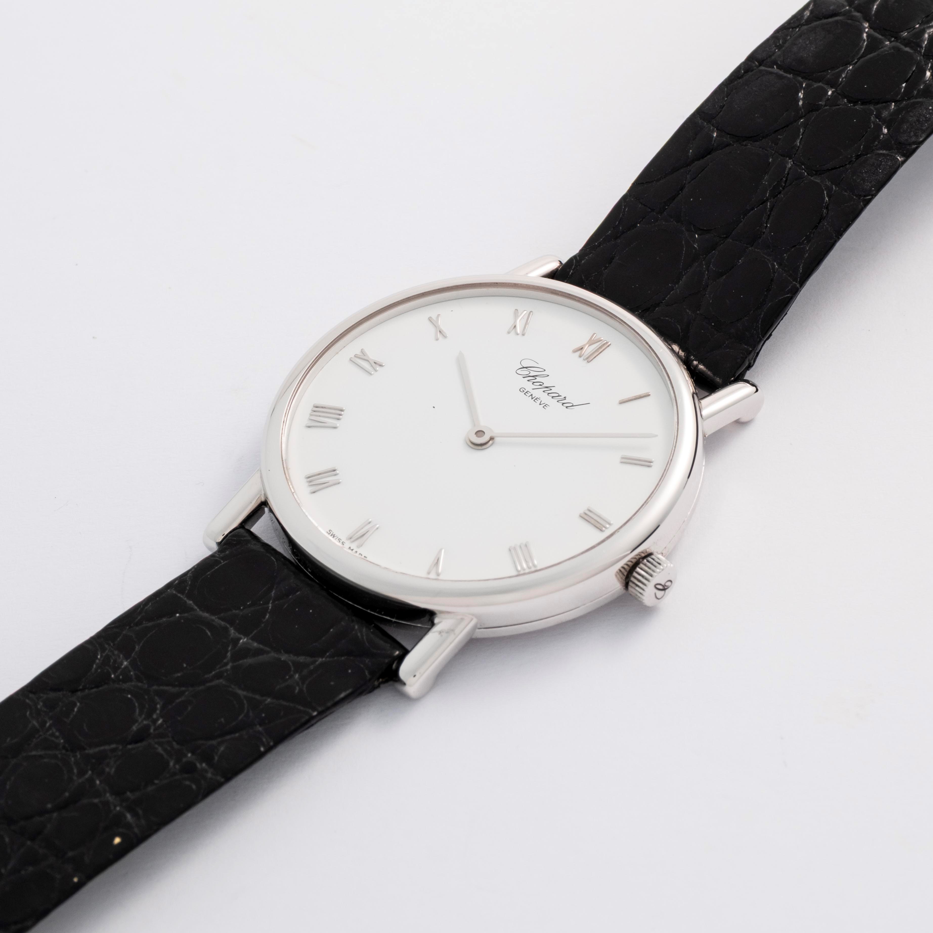 Chopard - Classic, orologio da polso in oro bianco 18k con quadrante bianco e numeri romani (circ...