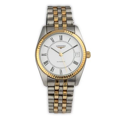 Orologio da polso ref. L7.632.3 in acciaio con quadrante bianco, carica automatica e datario