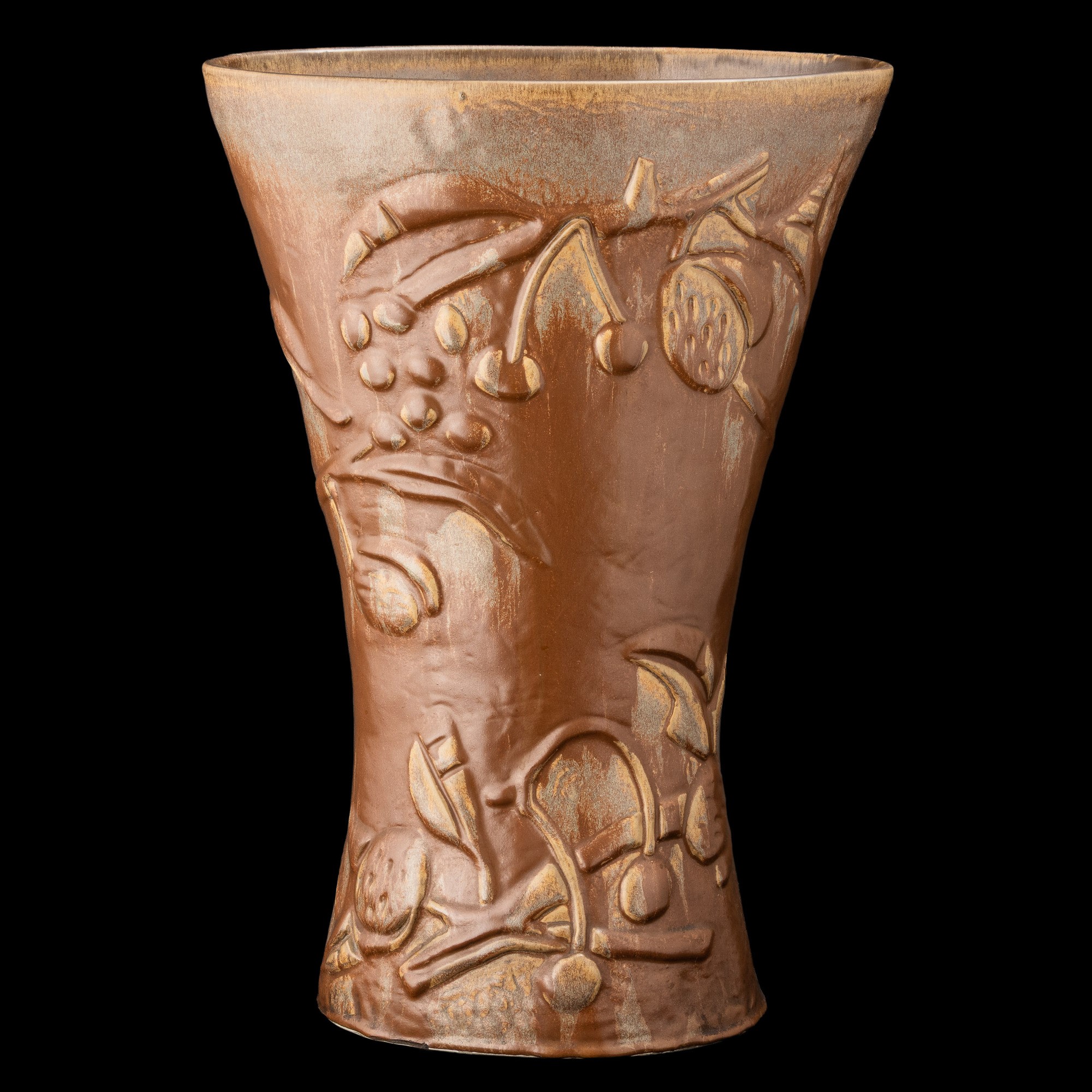 Antonia Campi - S.C.I., Laveno 1950 ca., Grande vaso portaombrelli a forma di clessidra in terrag...