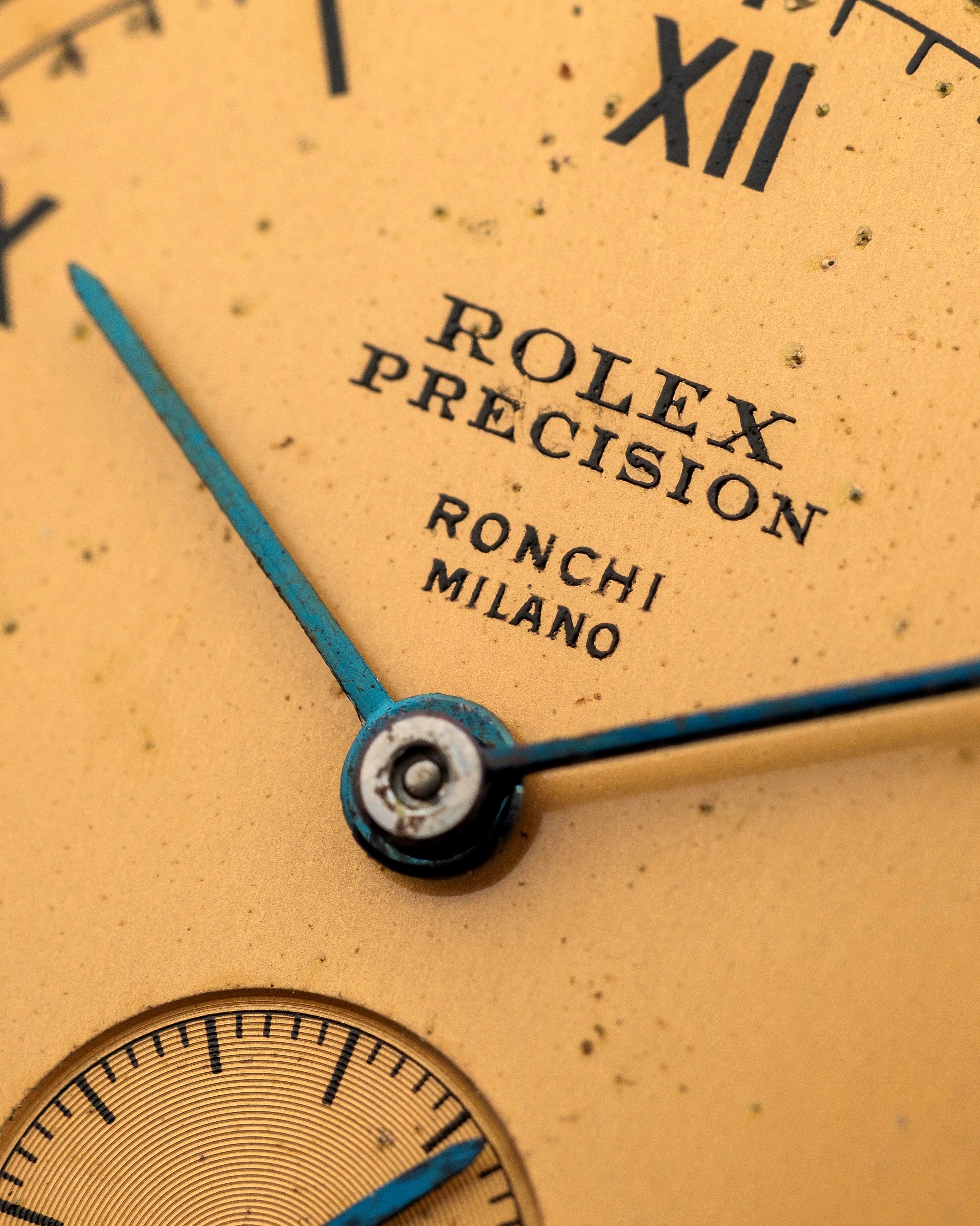 Rolex - Solo Tempo ref. 3747, oro giallo 18k, quadrante champagne firmato “Ronchi Milano”, circa ...