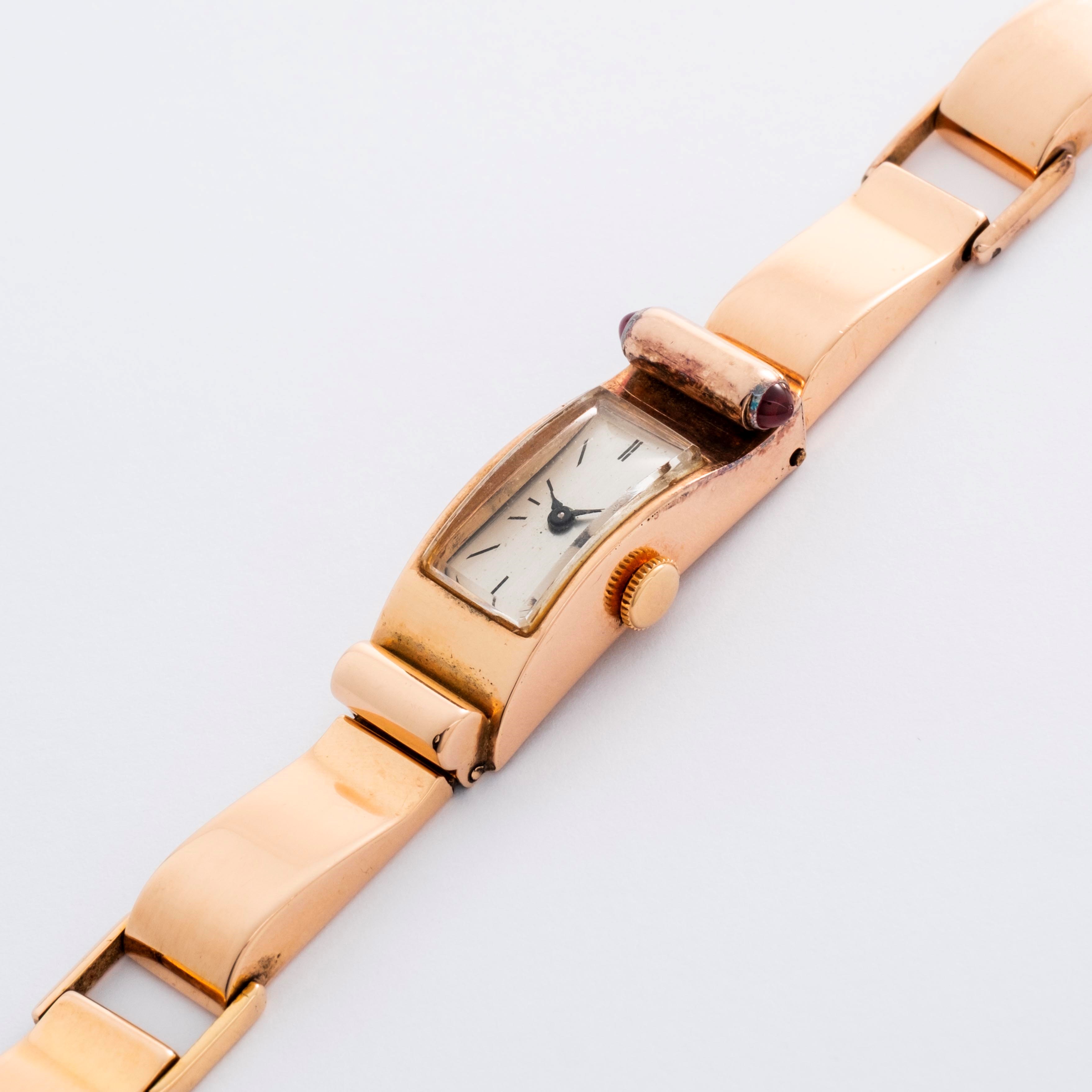 Rolex - Orologio da polso Art Déco con bracciale integrato, oro rosa 18k (circa 1938)