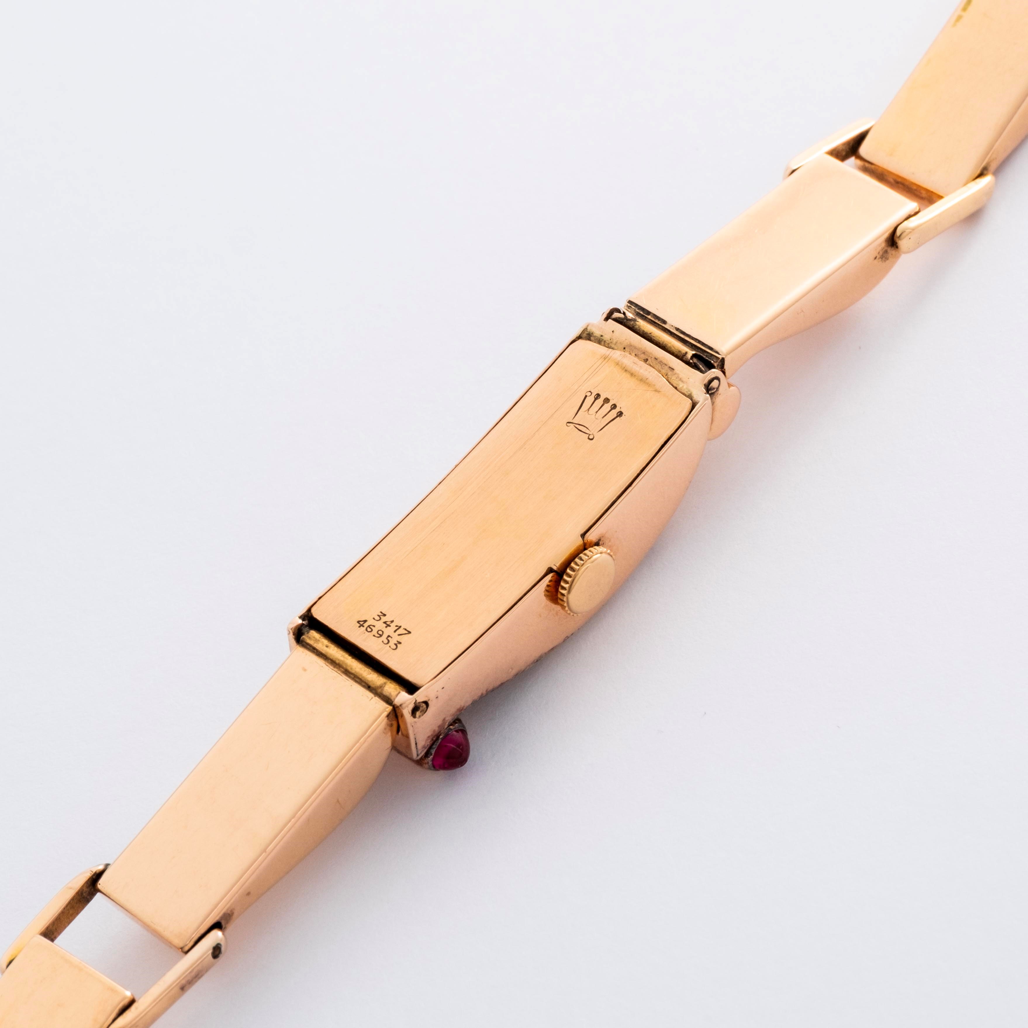 Rolex - Orologio da polso Art Déco con bracciale integrato, oro rosa 18k (circa 1938)