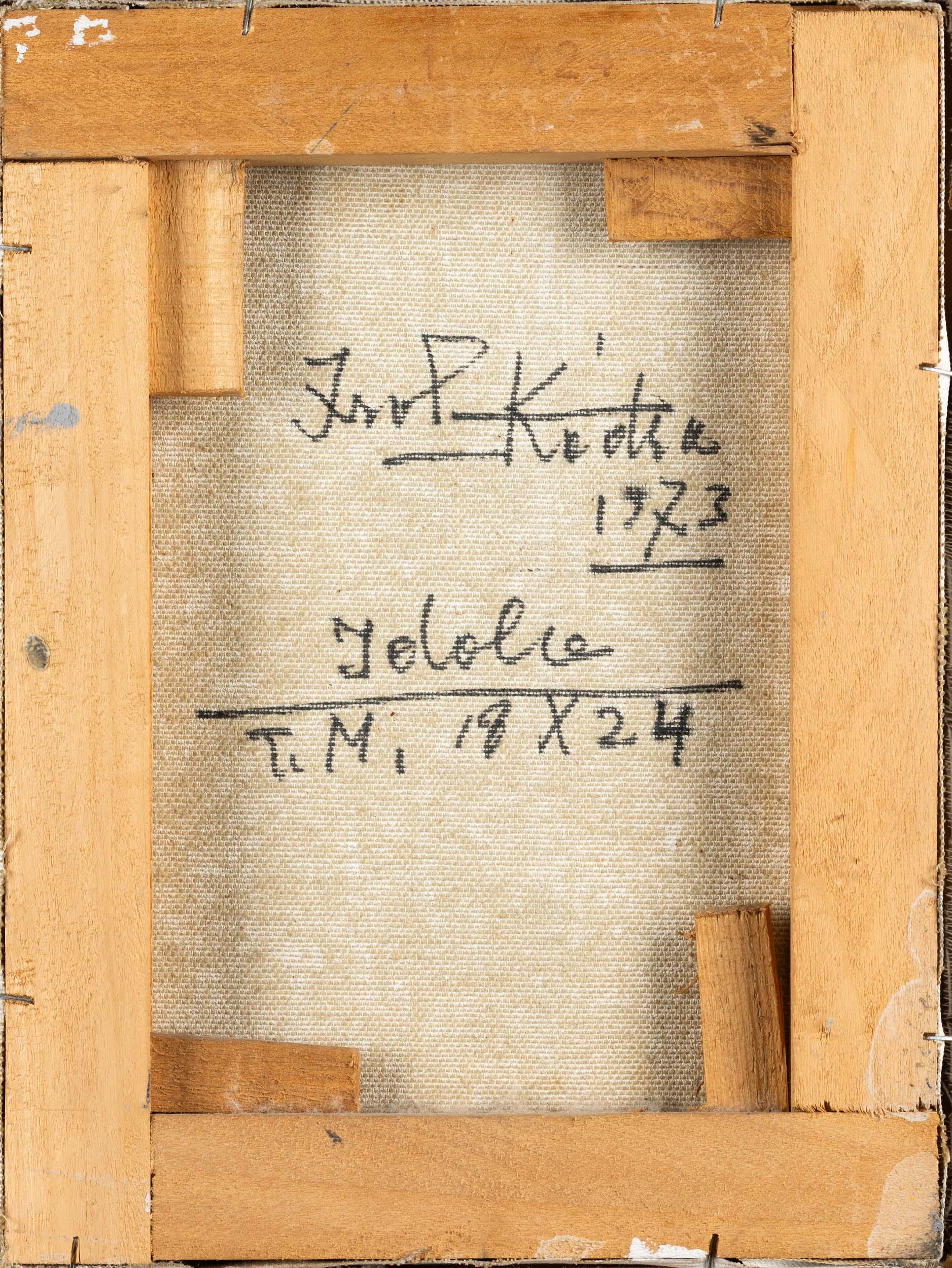 Ibrahim Kodra - Idola, tecnica mista su tela, 24 x 18 cm, 1973