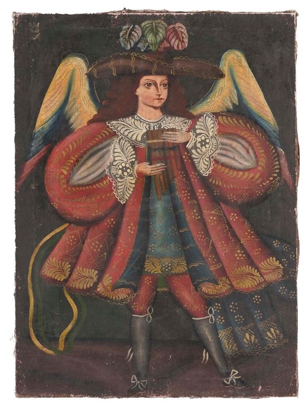 Scuola di Cuzco del XIX secolo Ángel arcabucero