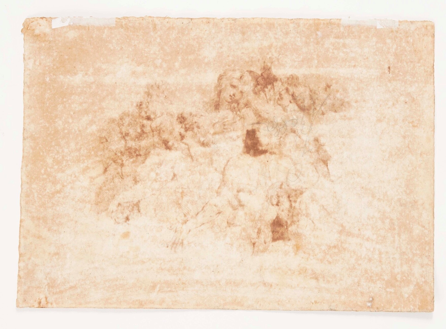 Luigi Sabatelli - Studio di figure (anime del Purgatorio?), penna e inchiostro bruno su carta