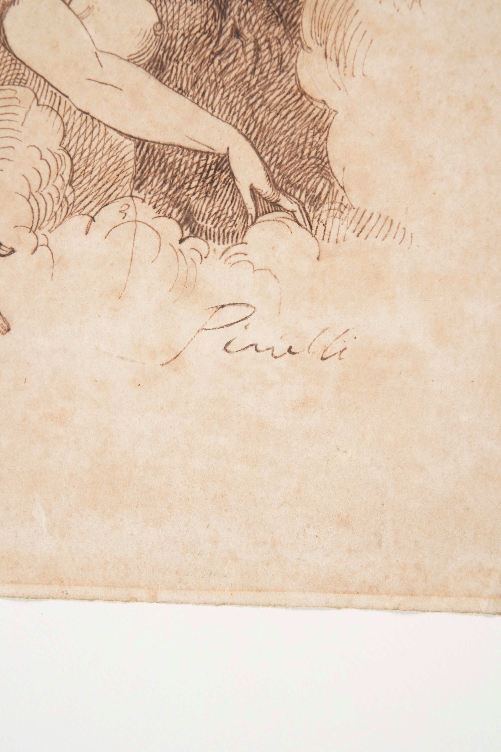 Luigi Sabatelli - Studio di figure (anime del Purgatorio?), penna e inchiostro bruno su carta