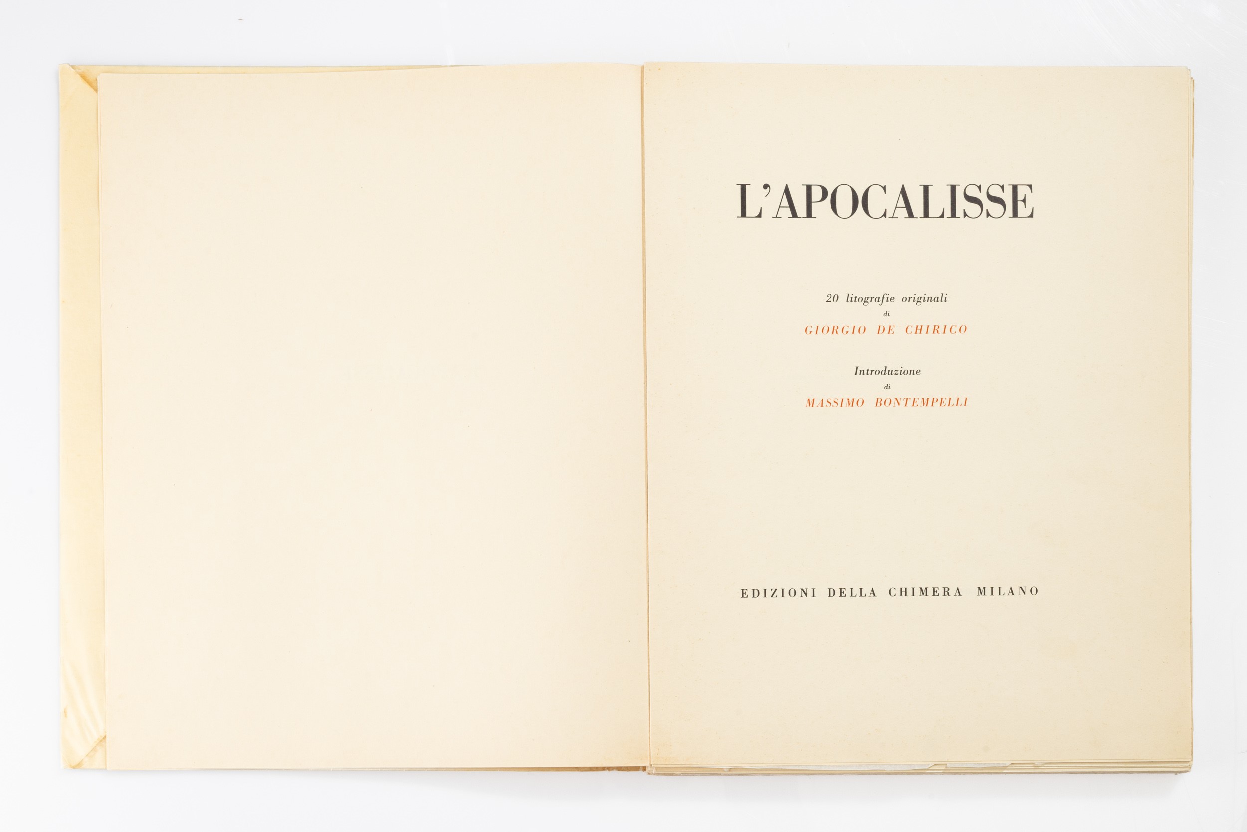 Giorgio De Chirico - L'apocalisse, litografie a mano (20 tavole) firmate