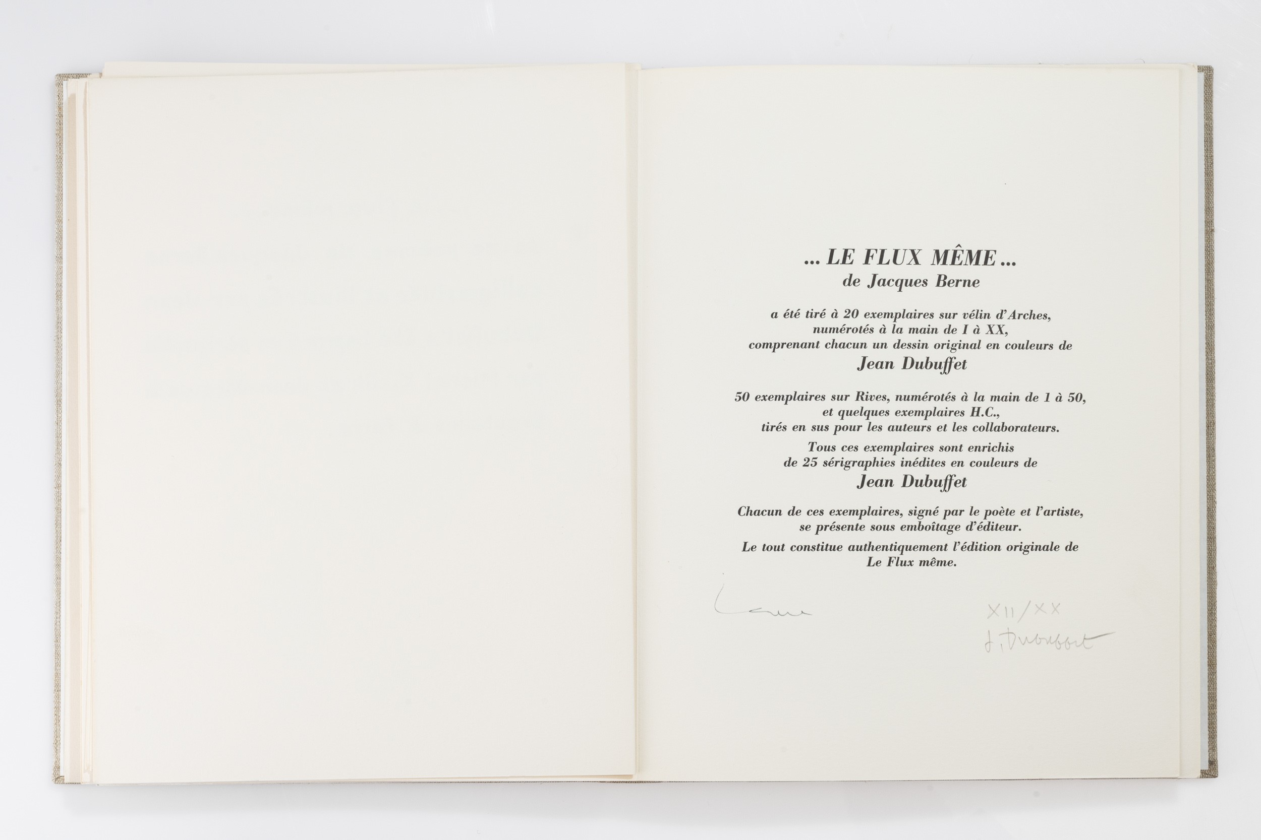 Jean Dubuffet - Jacques Berne - Jean Dubuffet; Jacques Berne, Le flux même (XII/XX) — edizione de...
