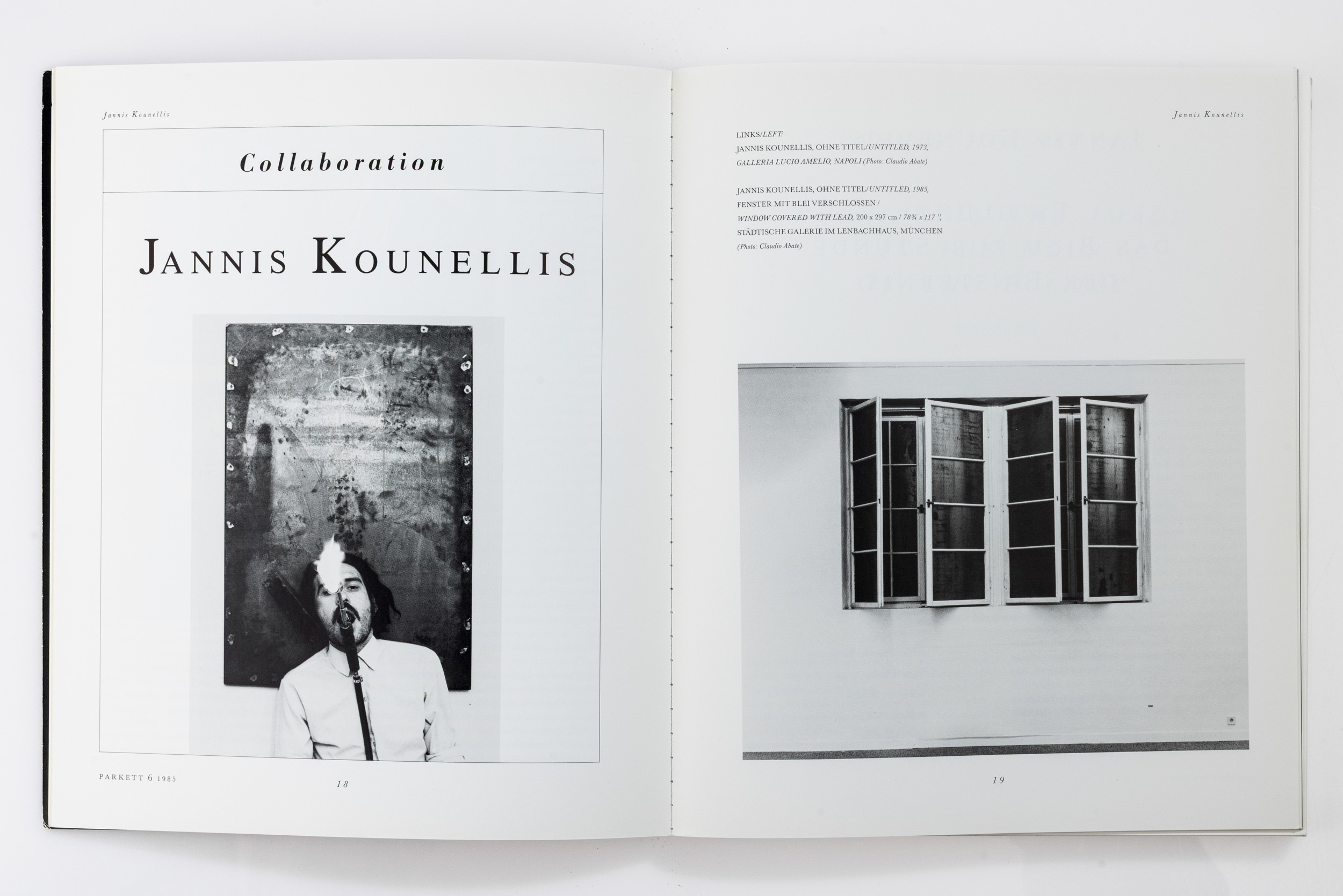 Jannis Kounellis - Parkett, rivista con acquatinta e fotoincisione (n. 6, 1985)