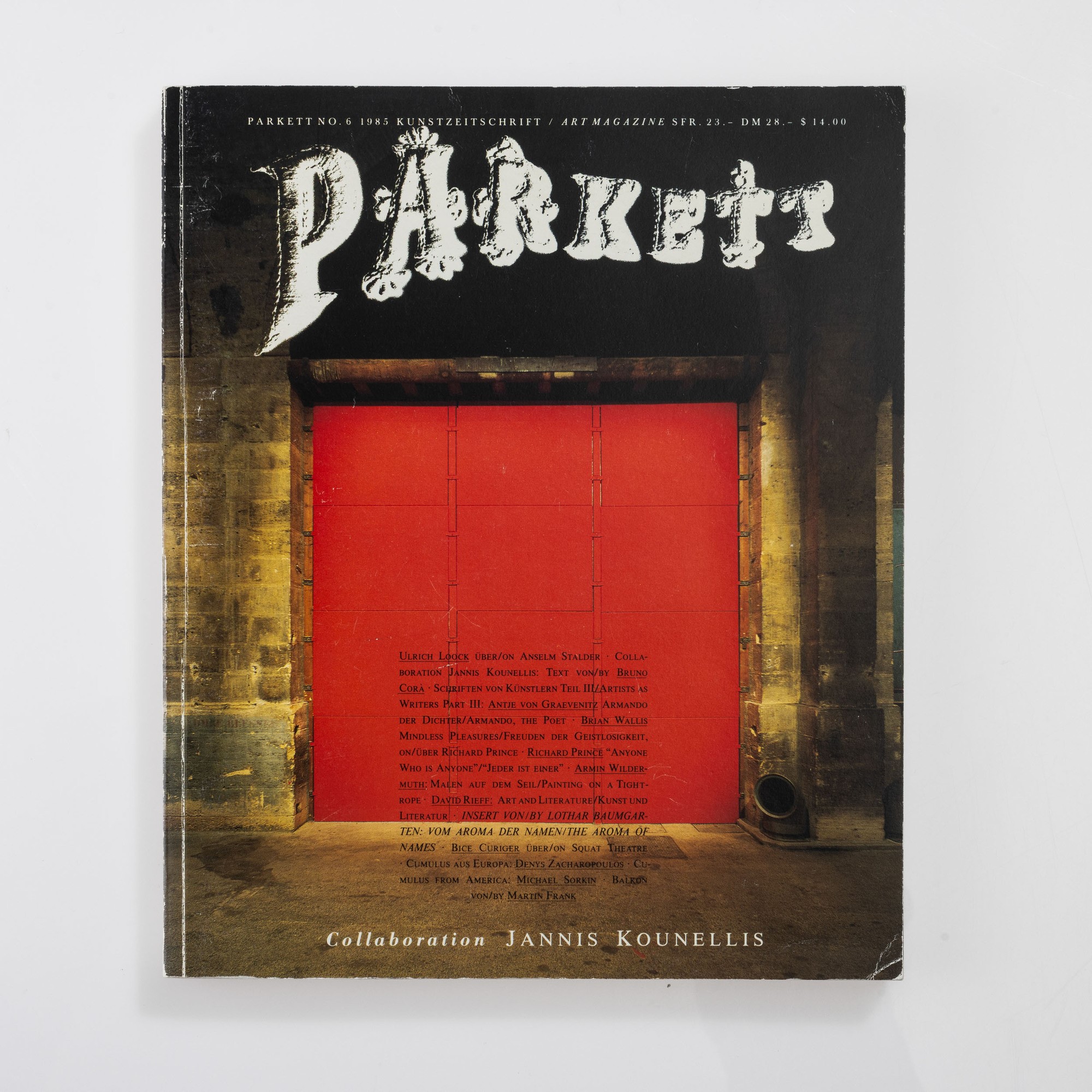 Jannis Kounellis - Parkett, rivista con acquatinta e fotoincisione (n. 6, 1985)
