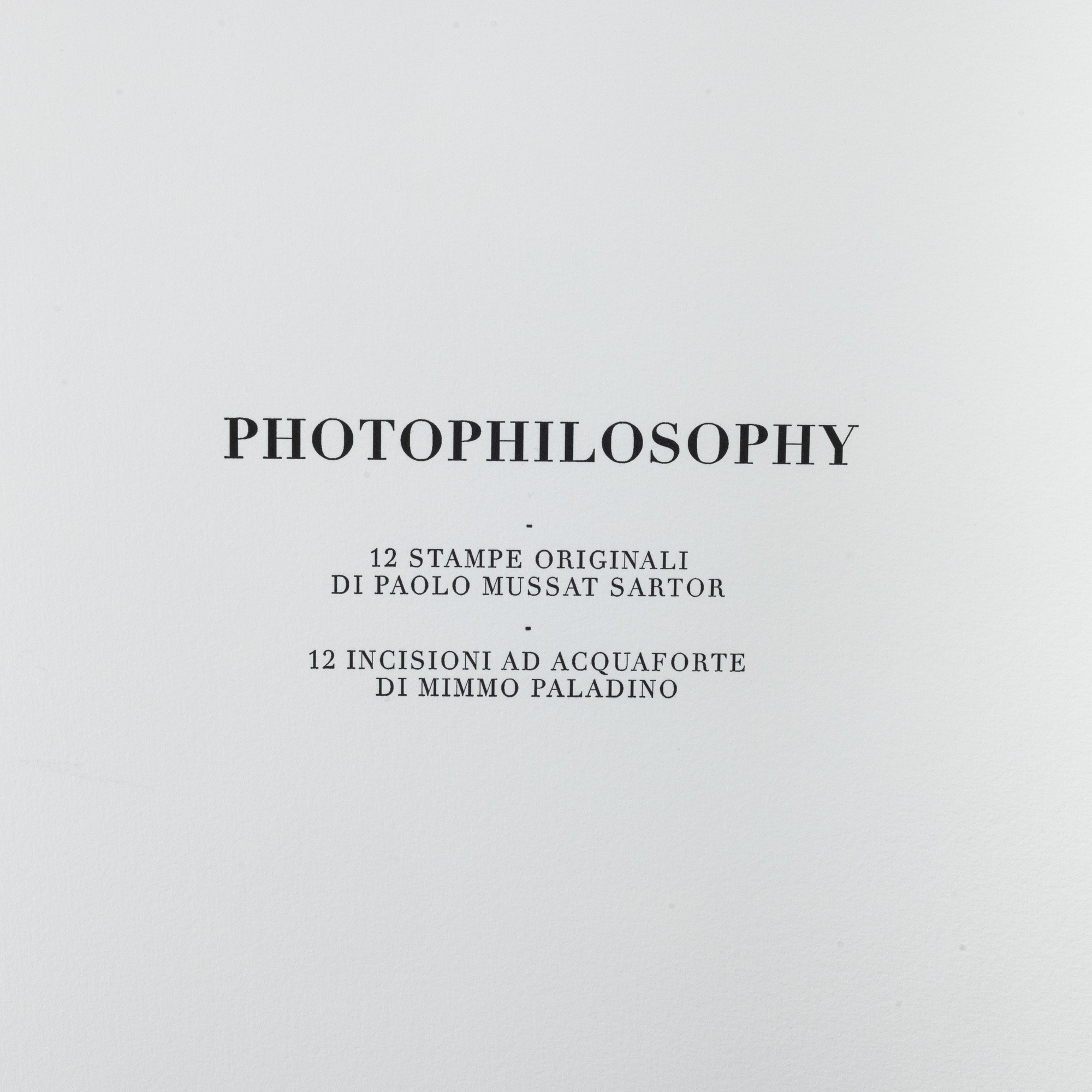Mimmo Paladino - Paolo Mussat Sartor - Mimmo Paladino e Paolo Mussat Sartor, Photophilosophy (lib...