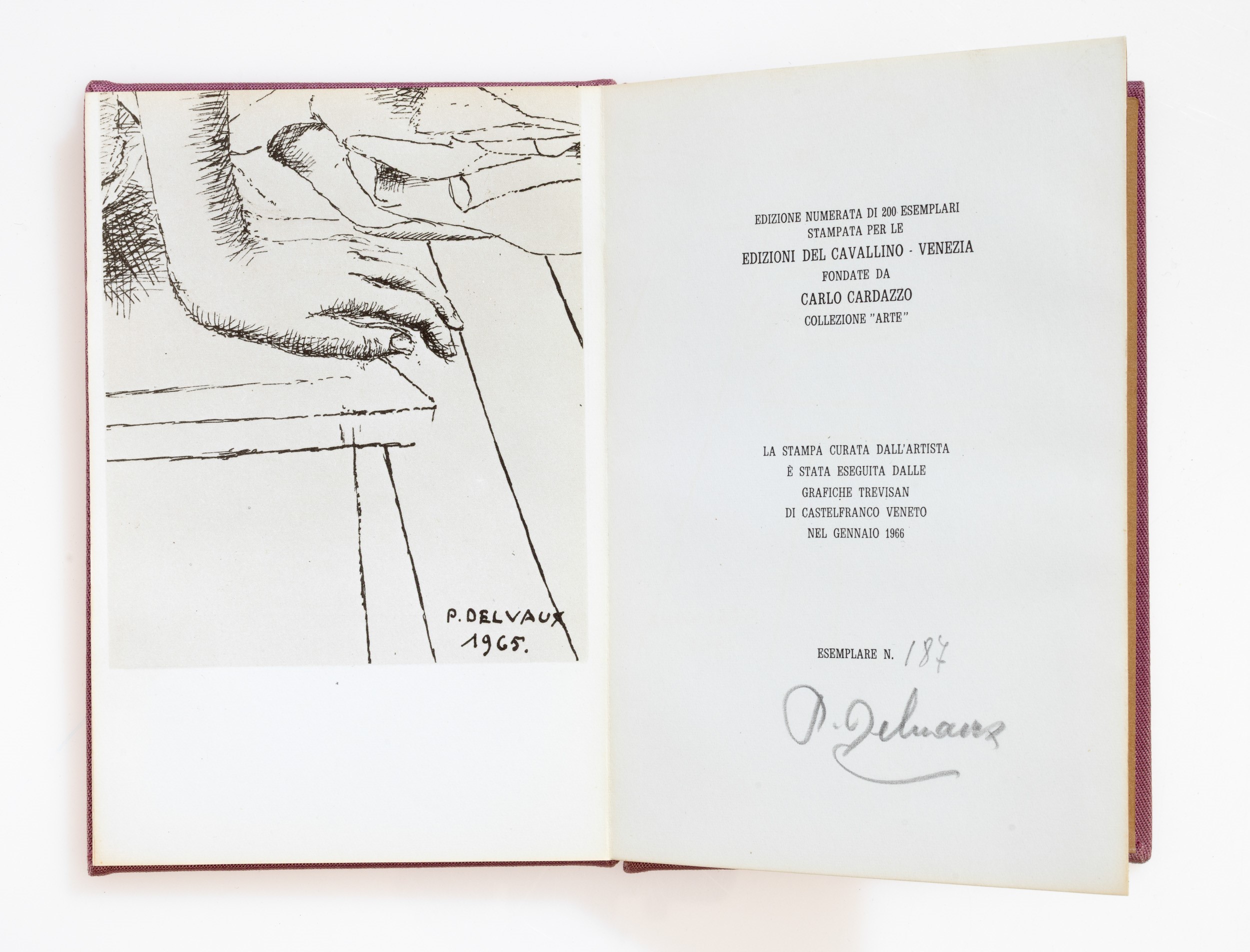 Paul Delvaux - Leporello firmato e numerato (colophon), 1966