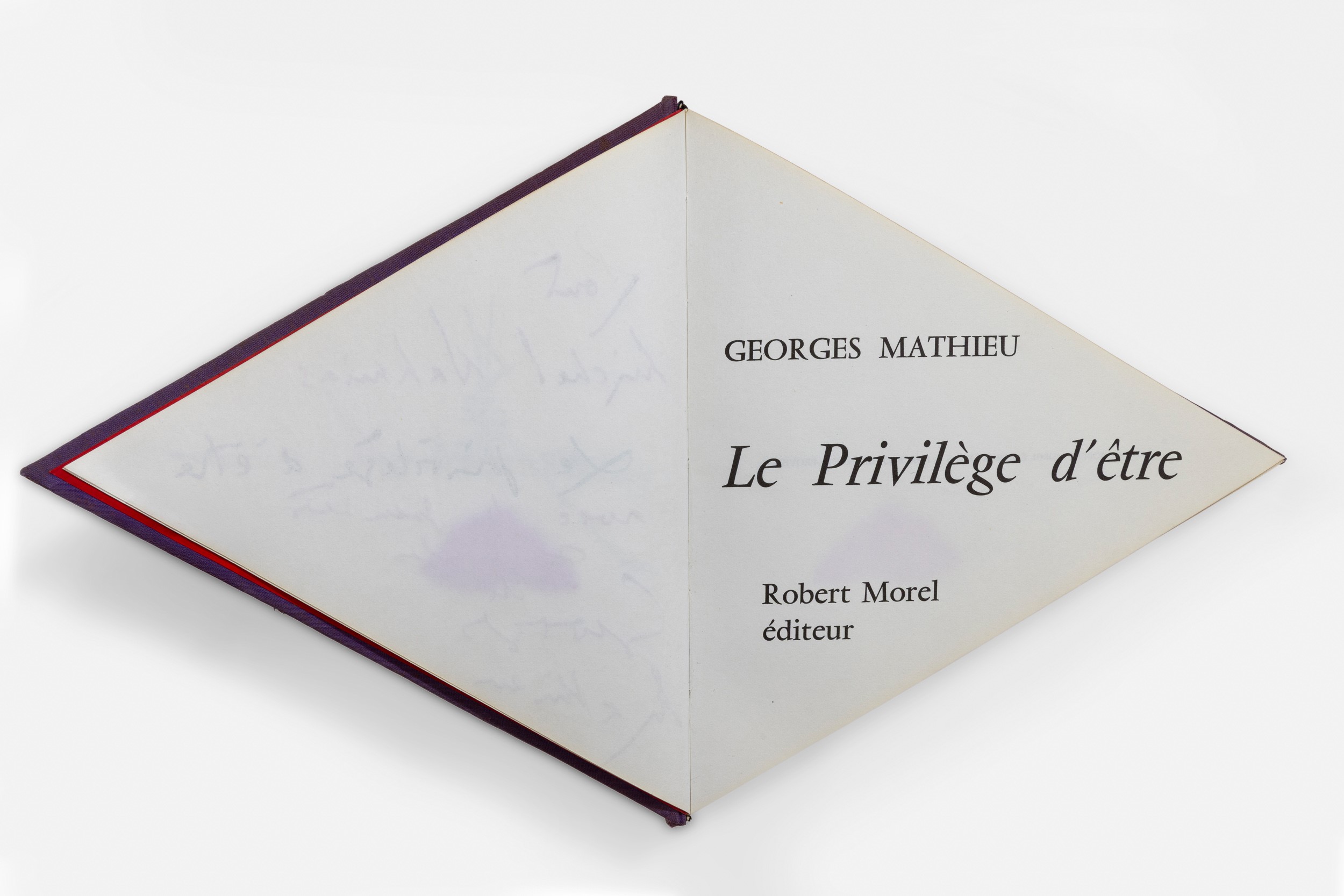 Georges Mathieu - Le Privilège d'être (edizione originale, offset, forma triangolare)