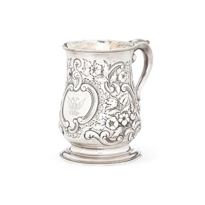 Fuller White, Mug con decorazioni floreali e aquila bicipite (Londra, 1761)