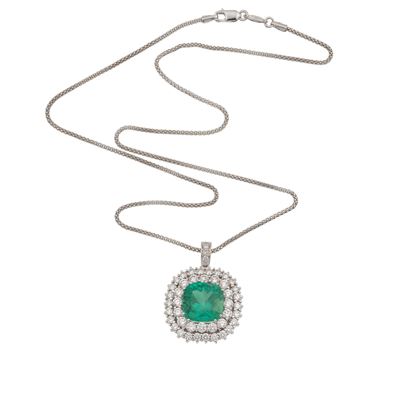 Pendente con Smeraldo e Diamanti Taglio Brillante