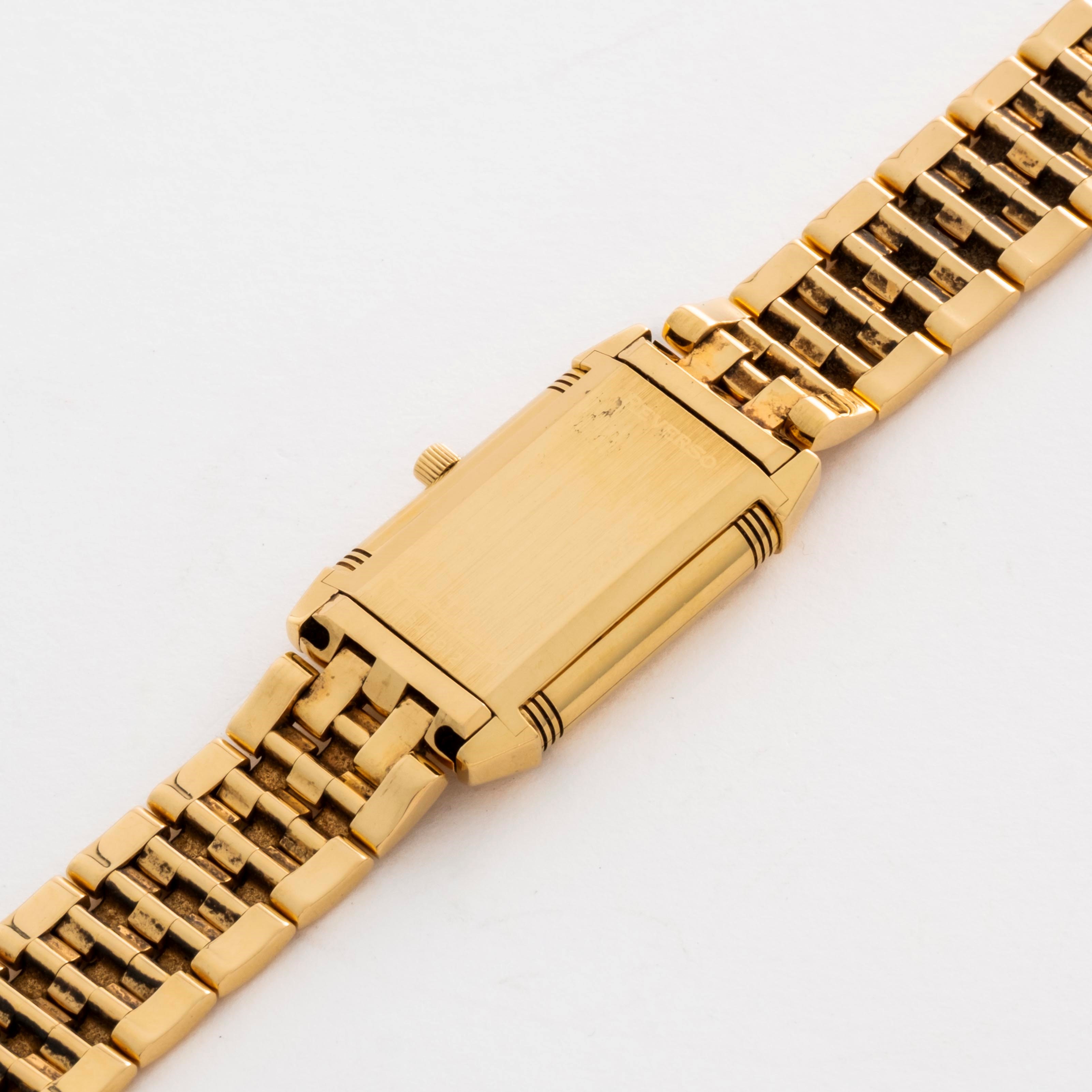 Jaeger-lecoultre - Reverso ref. 260.1.86 in oro giallo 18k e brillanti con quadrante argenté bito...