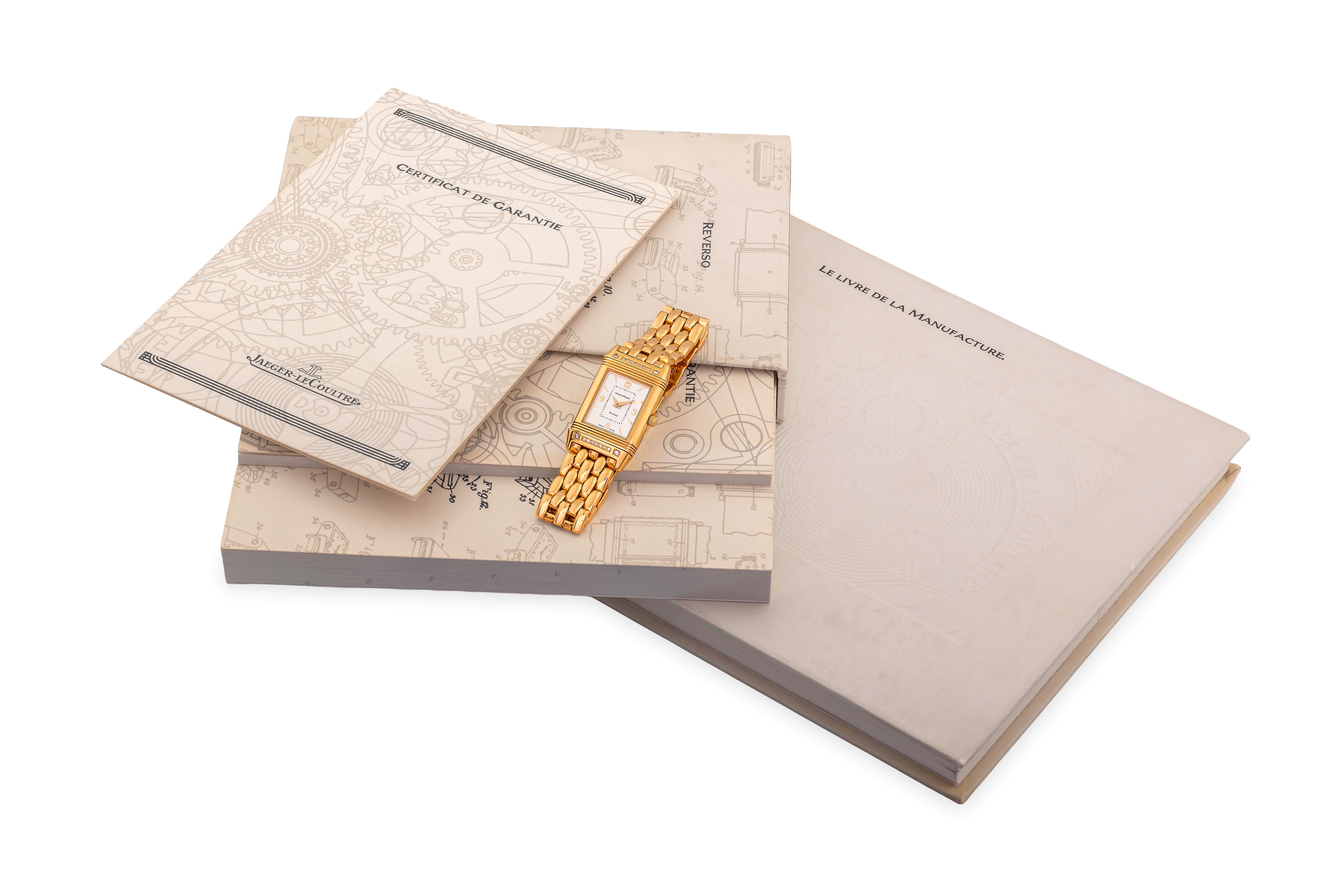 Jaeger-lecoultre - Reverso ref. 260.1.86 in oro giallo 18k e brillanti con quadrante argenté bito...