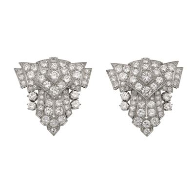 Coppia di Clips con Diamanti Taglio Brillante