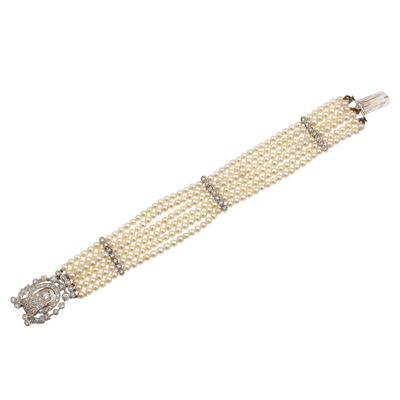 Bracciale a Sei Fili di Perle Coltivate
