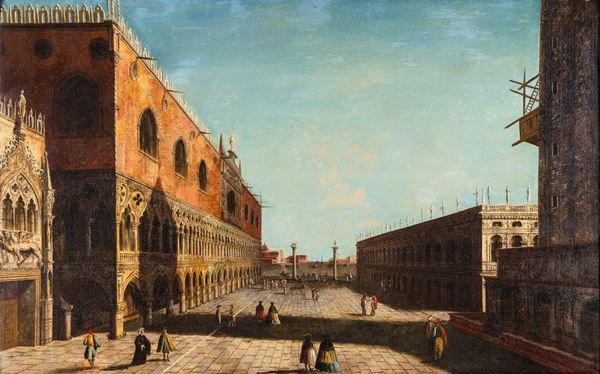 Michele Marieschi - La piazzetta di San Marco a Venezia all'ora del tramonto