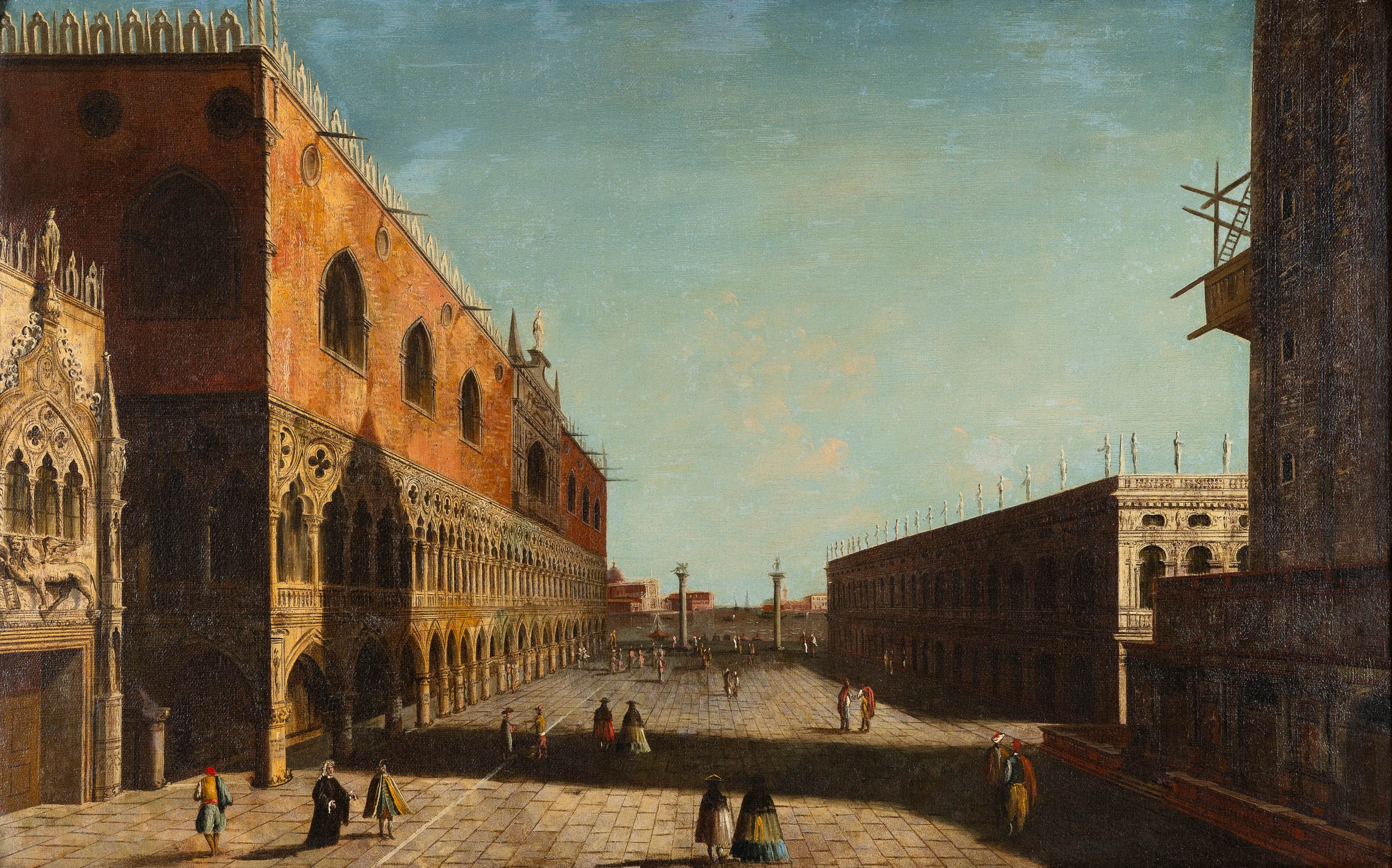 La piazzetta di San Marco a Venezia all'ora del tramonto
