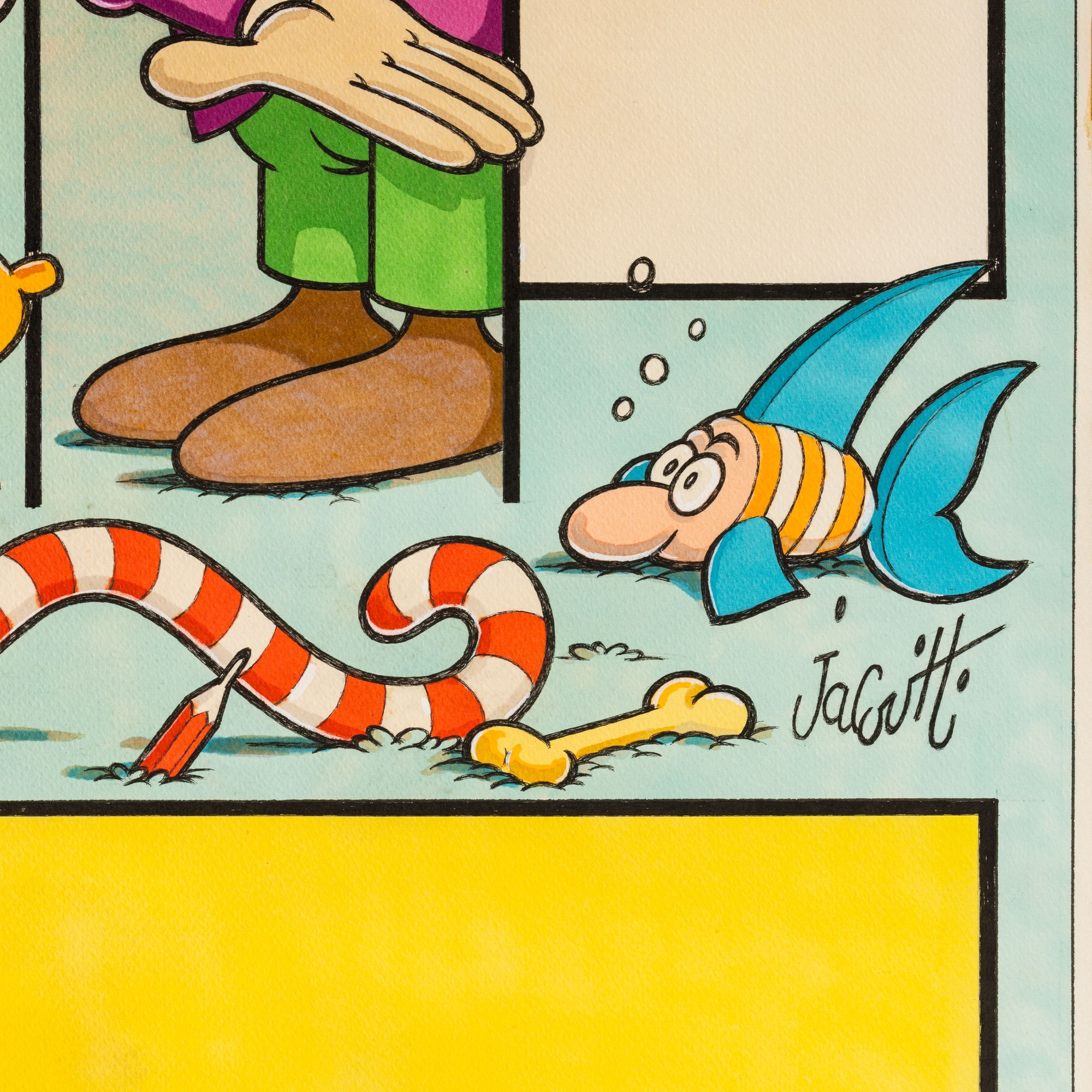 Benito Jacovitti - Senza titolo - Tecnica mista su cartoncino