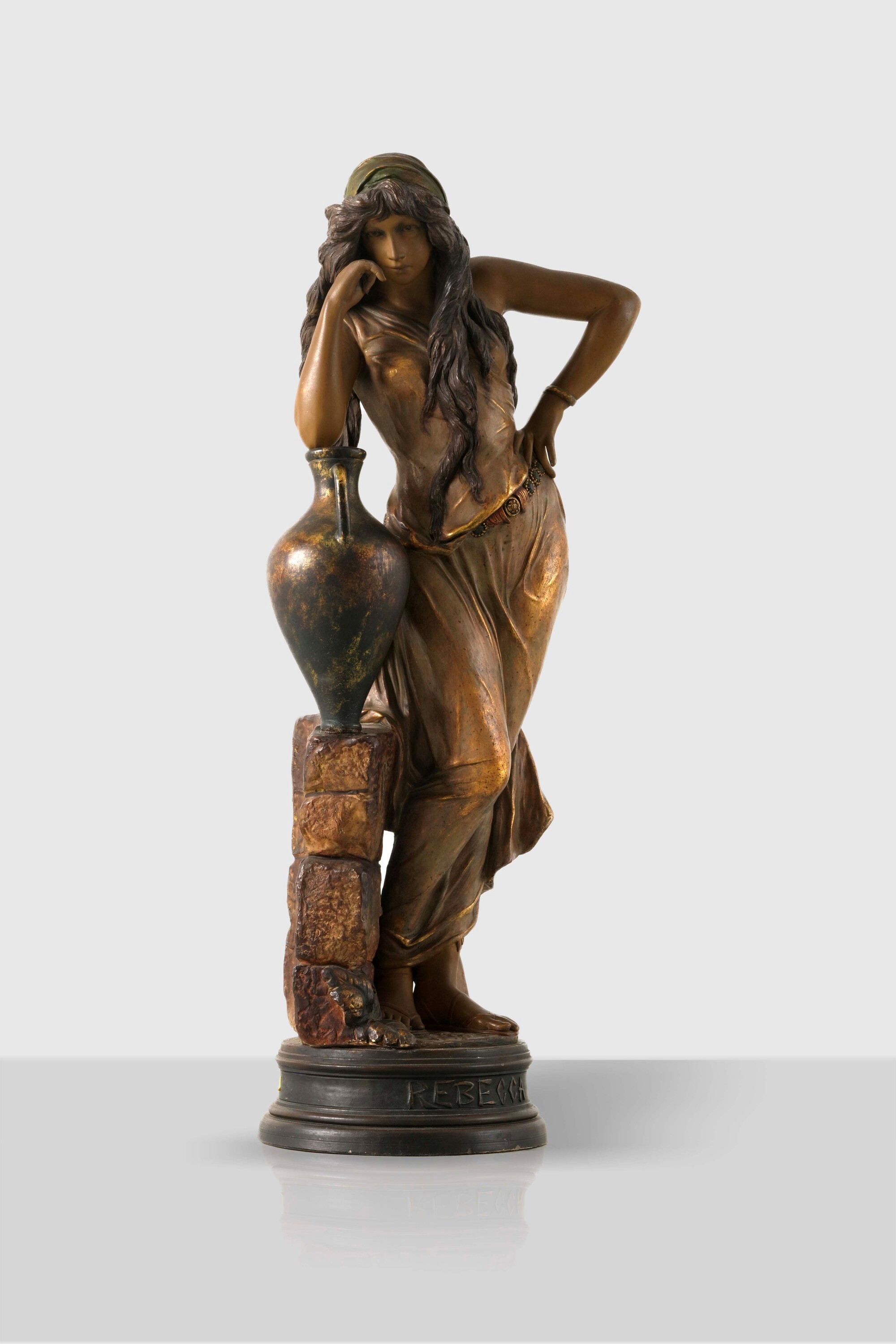 Cherc (firma), Rebecca; manifattura Friedrich Goldscheider, Terraglia dipinta, Austria, inizio XX...