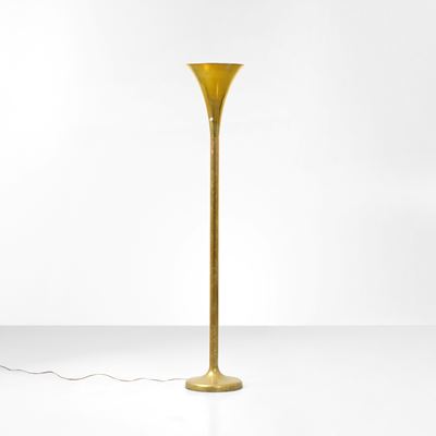 Produzione italiana, Lampada da terra mod. Luminator, ottone