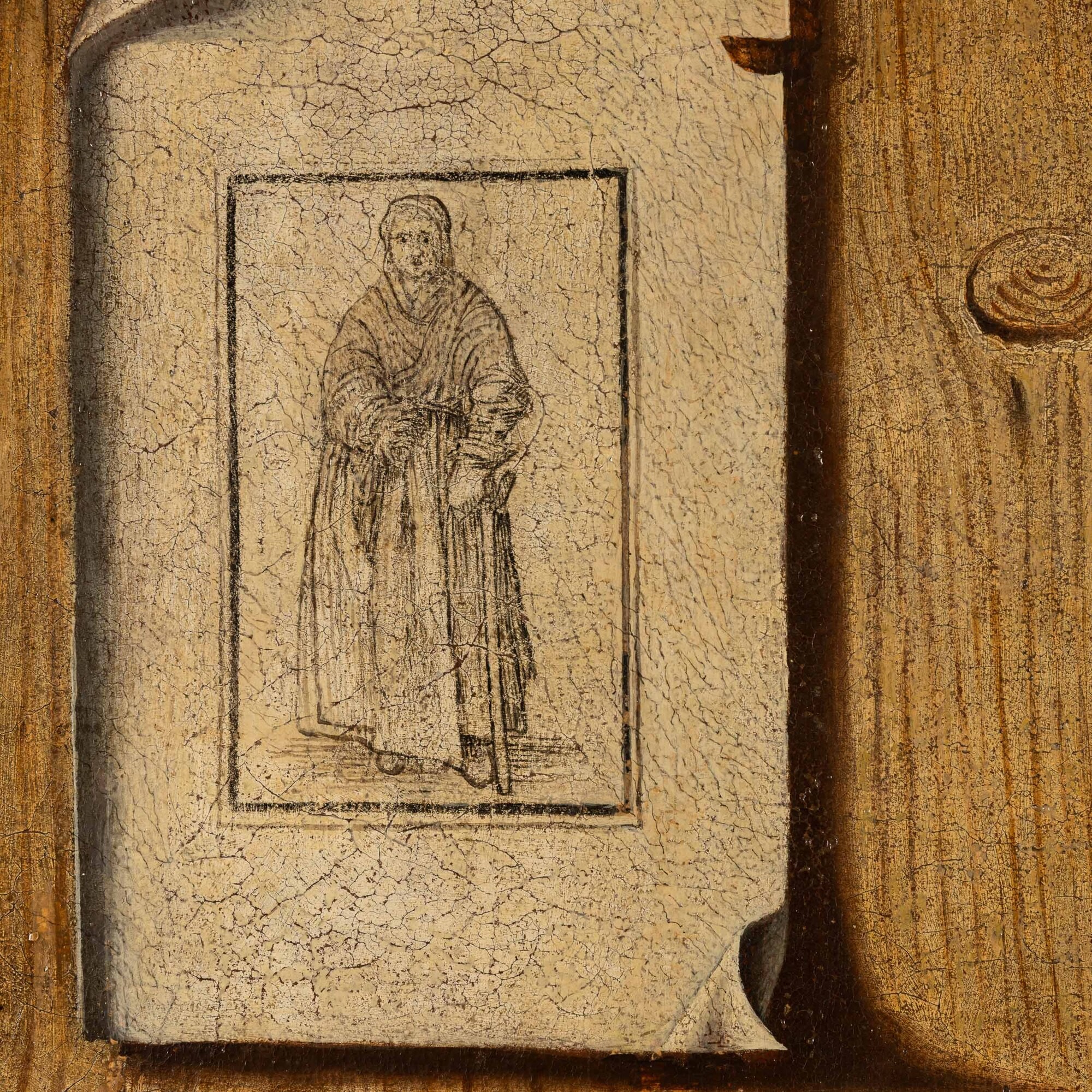 Trompe-l'oeil con stampe, fogli e dipinto