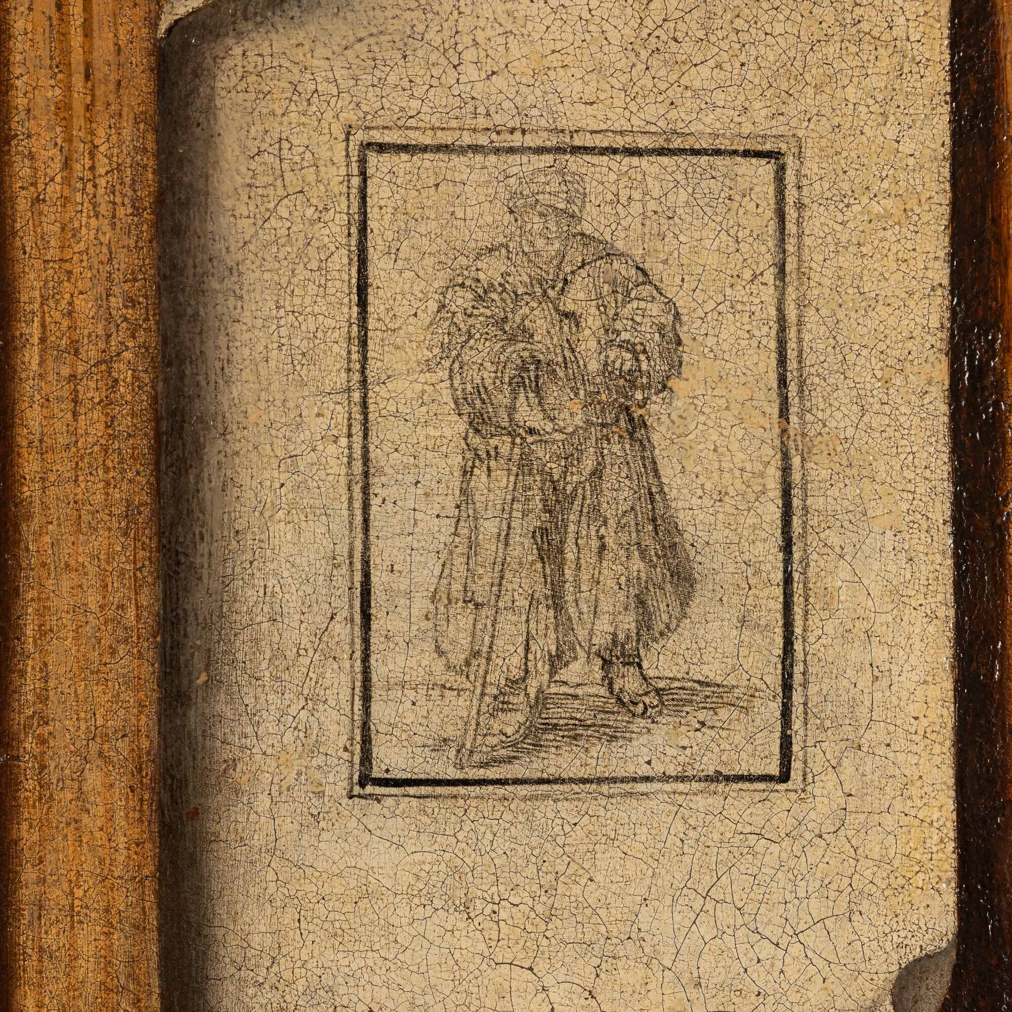 Trompe-l'oeil con stampe, fogli e dipinto