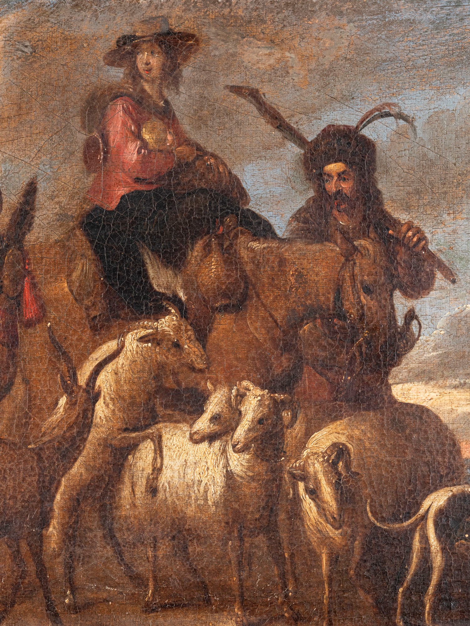 Cornelius De Wael - Scene di genere con popolani e pastori, coppia di dipinti
