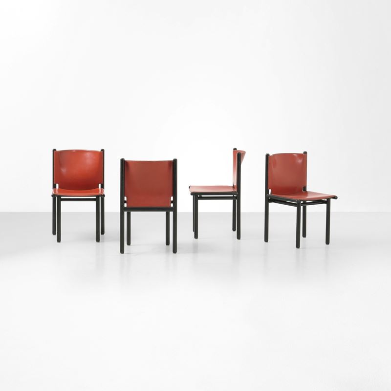 Gianfranco Frattini : Quattro sedie mod. Caprile  - Asta Design Lab - Cambi Casa d'Aste