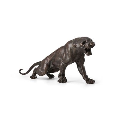 T. Cartier, Pantera, bronzo fuso e patinato