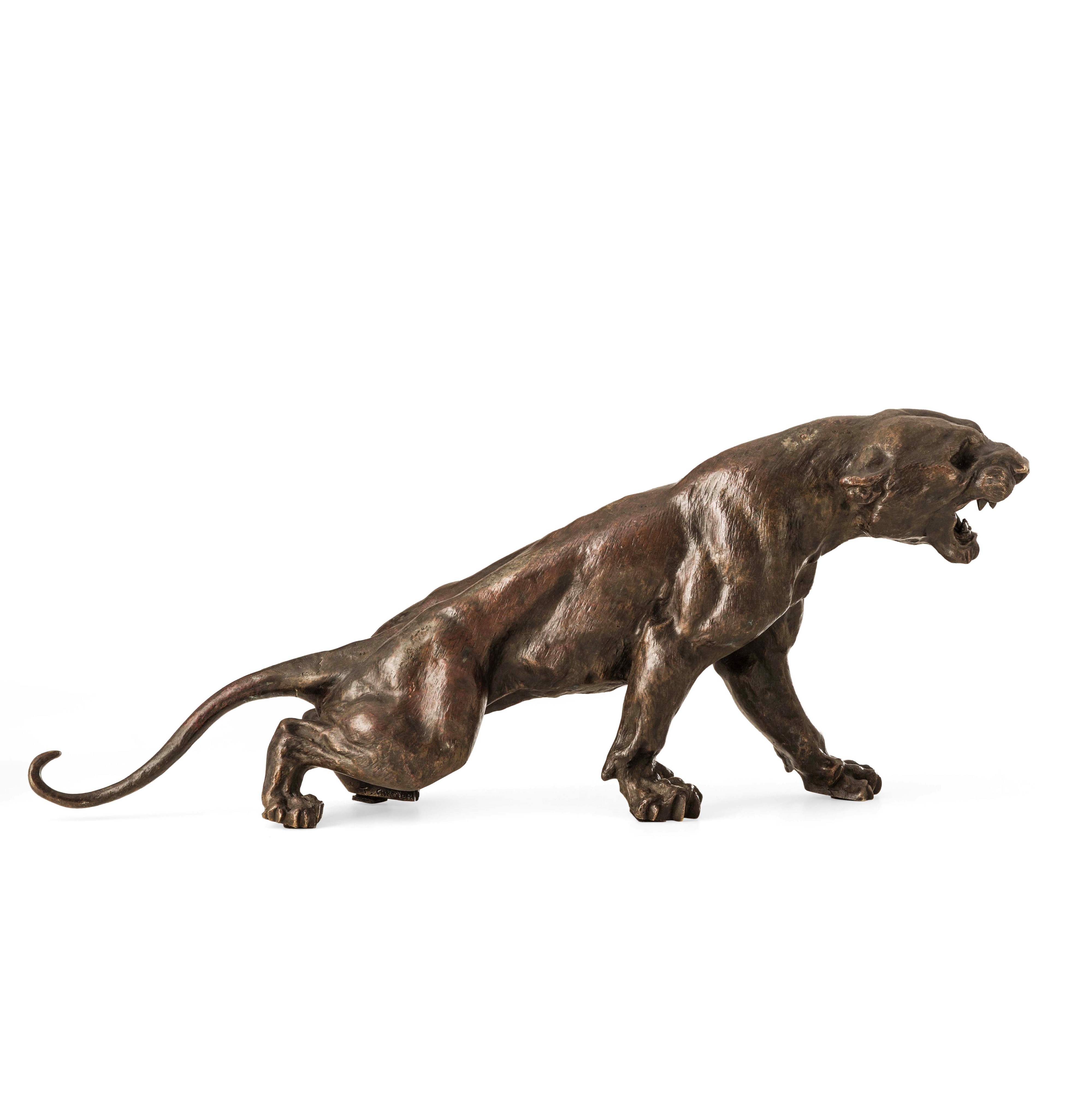 T. Cartier, Pantera, bronzo fuso e patinato